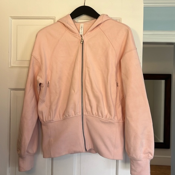 Lululemon Hugged-Waist Cotton Zip Hoodie Pink Mist - Picture 10 of 11